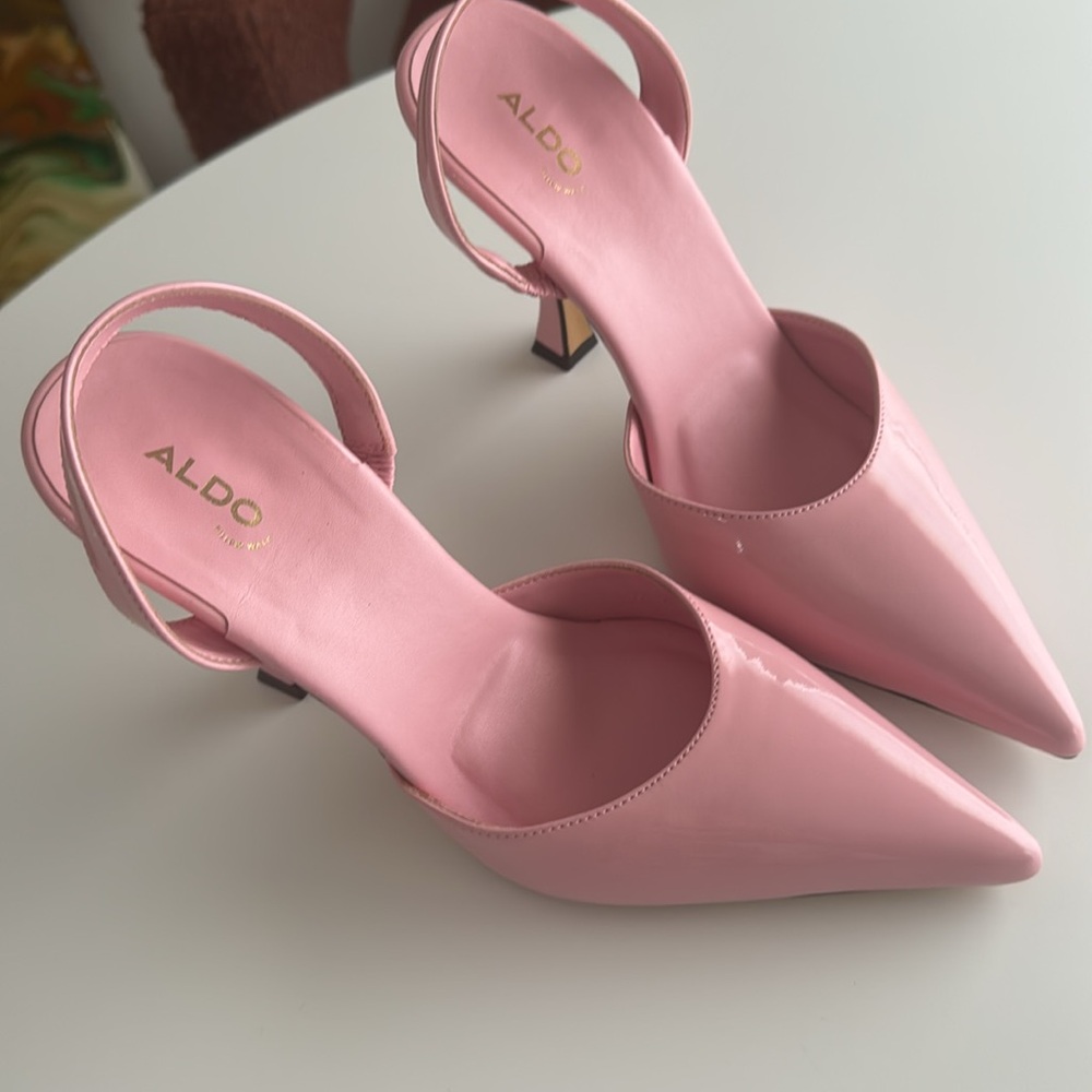 ALDO Women's Pink Slingback Heels - Picture 5 of 5